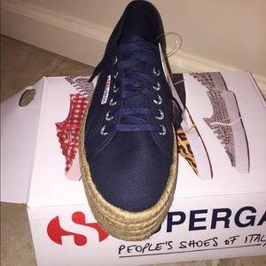 Navy superga espadrilles, new with tags